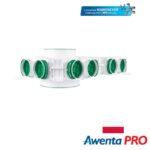 Sadales kolektors - trejgabals ventilācijas sistēmām Awenta Pro DN 75 x 12 / DN 160 / DN 200 | HDPE + Nano Silver. Komplektā blīvgumijas DN 75 un noslēgkorķi.