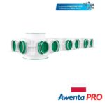 Sadales kolektors - trejgabals ventilācijas sistēmām Awenta Pro DN 75 x 16 / DN 160 / DN 200 | HDPE + Nano Silver. Komplektā blīvgumijas DN 75 un noslēgkorķi.