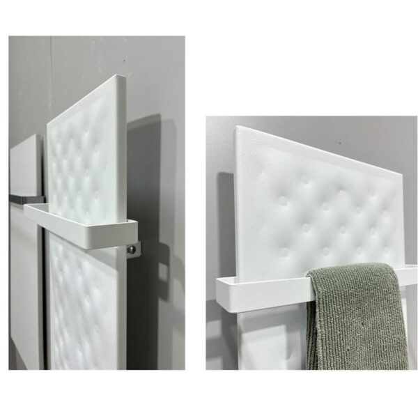 Dizaina radiators MINOA PILLOW | H=1770 x L=590 mm. Q= 1068 W (75/65/20). Krāsots matēti balts RAL 9016. Pieslēgums apakšā pa vidu. - Image 3