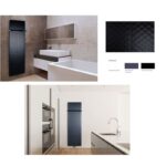 Dizaina radiators MINOA PILLOW | H=1770 x L=380 mm. Q= 688 W (75/65/20). Krāsots matēti melns RAL 9005. Pieslēgums apakšā pa vidu. - Image 5