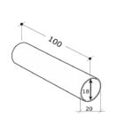 Dekoratīvā nosegcaurule DN 20 x  L=100 mm. Dizaina sērija Solid Uni. Virsma: antīka vara tonis - Image 2