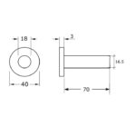 Dekoratīvā uzlika DN 40 komplektā ar dekoratīvo nosegcauruli DN 18 x L=70 mm. Dizaina sērija Fine. Virsma: melnais hroms - Image 2