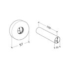 Dekoratīvā uzlika DN 57 komplektā ar dekoratīvo nosegcauruli DN 20 x L=100 mm. Dizaina sērija Solid Uni. Virsma: spīdīgs zelta tonis - Image 2