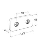 Dekoratīvā uzlika ar 50 mm. starp izvadu centriem. Dizaina sērija Twin. Virsma: krāsots antracīta pelēks (krāsojums ar struktūru) - Image 2