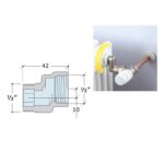 Ekscentrs radiatora pieslēgumam. Pievienojums: ½” i.v x ½” ā.v. Nobīde 10 mm. Niķelēts. - Image 2