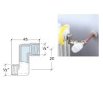 Ekscentrs radiatora pieslēgumam. Pievienojums: ½” i.v x ½” ā.v. Nobīde 20 mm. Niķelēts. - Image 2