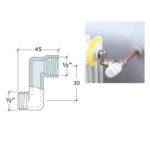 Ekscentrs radiatora pieslēgumam. Pievienojums: ½” i.v x ½” ā.v. Nobīde 30 mm. Hromēts. - Image 2